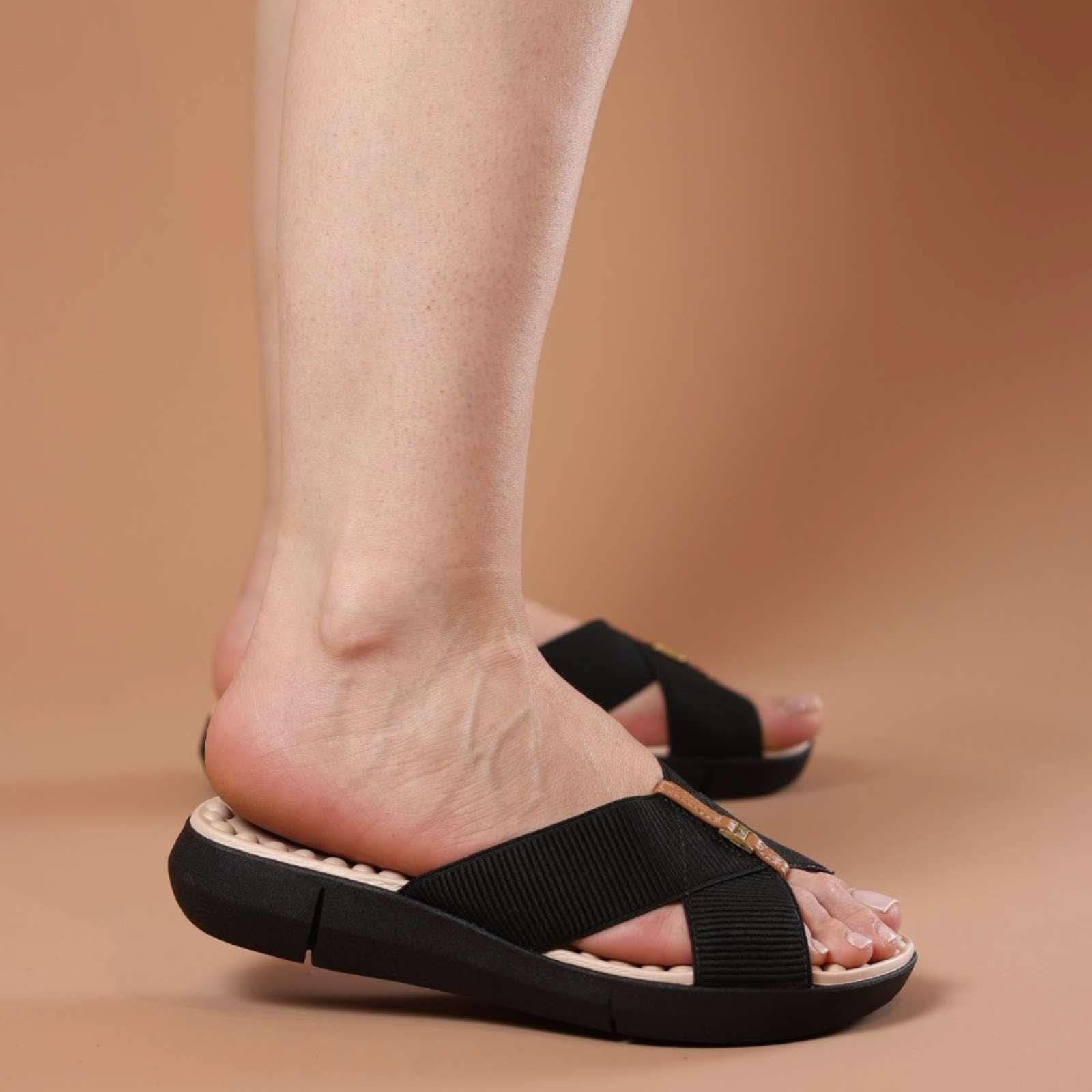 TAMANCO FEMININO MASSAGEADOR EM X - Banana Calçados -